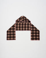 Check Hooded Scarf in Chocolate
