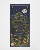 Woodland Meadow Large Rectangle Scarf in Navy