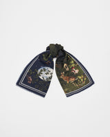 Woodland Meadow Large Rectangle Scarf in Navy