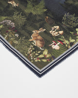 Woodland Meadow Large Rectangle Scarf in Navy