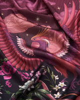 Eve Narrative Medium Square Scarf in Burgundy