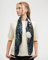 Niva Narrative Medium Square Scarf in Navy