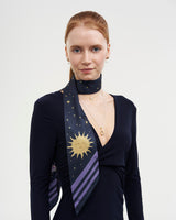 Selene Skinny Scarf in Navy