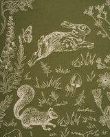 Woodland Scene, Check Long Jacquard Scarf in Khaki