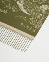 Woodland Scene, Check Long Jacquard Scarf in Khaki