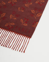 Blackberry Long Jacquard Scarf in Burgundy