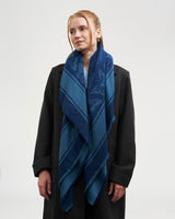 Butterfly Large Square Jacquard Scarf in Teal