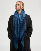 Butterfly Large Square Jacquard Scarf in Teal