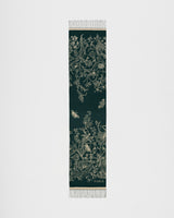 Midnight Garden Long Jacquard Scarf in Green