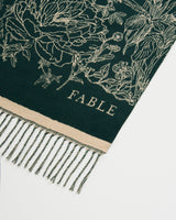 Midnight Garden Long Jacquard Scarf in Green