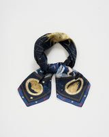 Zodiac Medium Square Scarf in Navy