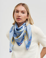 Zodiac Medium Square Scarf in Blue