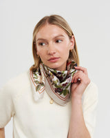 Orla Mushroom Small Square Scarf in Ivory