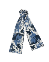 Deco Blooms Blue Tonal Velvet Scarf