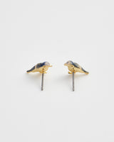 Enamel Blue Tit Stud Earrings