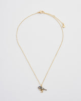 Enamel Blue Tit Short Necklace