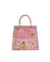 Morning Song Bird Embroidered Mini Pink Tote
