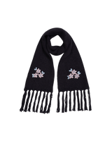Forget-Me-Not Knitted Navy Scarf