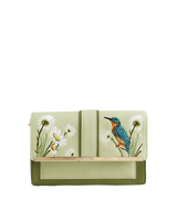 Embroidered Kingfisher Cross Body Bag