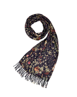 Wolf Garden Navy Scarf with Tassels