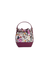 Floral Engravings Plum Bucket Bag