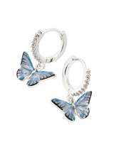 Blue Butterfly Silver Earrings