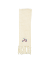 Forget-Me-Not Knitted Cream Scarf