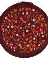 Magical Mushroom Embroidered Burgundy Velvet Jewellery Box
