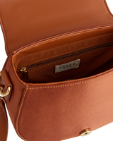 Sleepy Fawn Embroidered Satin Saddle Bag
