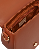 Fox & Pumpkin Embroidered Tan Saddle Bag