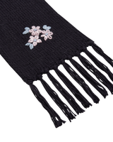 Forget-Me-Not Knitted Navy Scarf