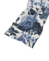 Deco Blooms Blue Tonal Velvet Scarf