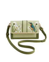 Embroidered Kingfisher Cross Body Bag