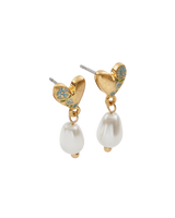Forget-Me-Not Heart & Pearl Earrings