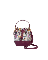 Floral Engravings Plum Bucket Bag