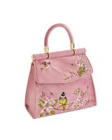 Morning Song Bird Embroidered Mini Pink Tote
