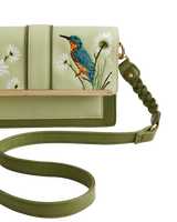 Embroidered Kingfisher Cross Body Bag