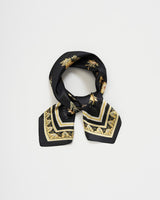 Nouveau Floral Black Scarf