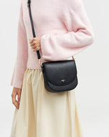 Black Saddle Crossbody Bag