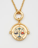 Libra Zodiac Spinner Necklace