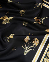 Nouveau Floral Black Scarf