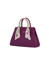 Floral Engravings Large Plum Tote