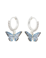 Blue Butterfly Silver Earrings