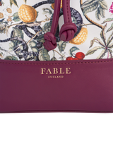 Floral Engravings Plum Bucket Bag