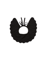 Floral Ditsy Black Satin Embroidered Collar