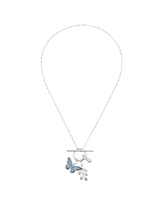 Blue Butterfly Silver Necklace