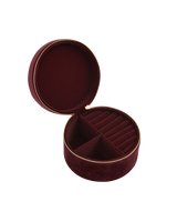 Magical Mushroom Embroidered Burgundy Velvet Jewellery Box