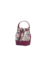 Floral Engravings Plum Bucket Bag