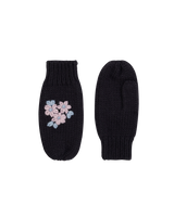 Forget-Me-Not Knitted Navy Mittens