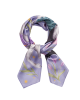 Catherine Rowe Pet Portraits Frenchie Lavender Silk Square Scarf